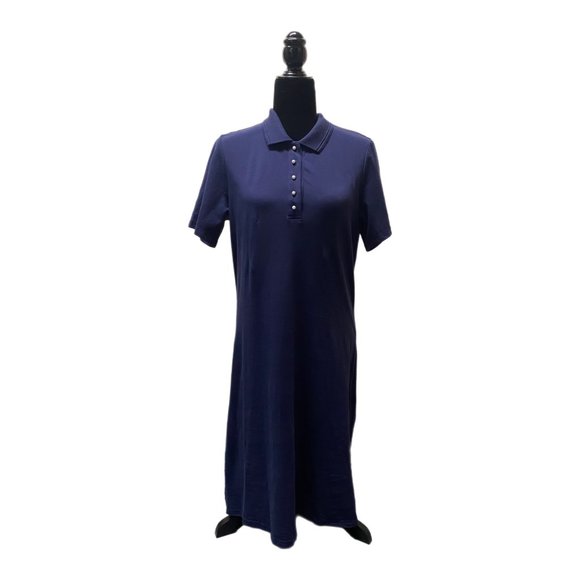 Denim & Co Navy Blue Polo Dress, XS, Pre-owned - Picture 1 of 6